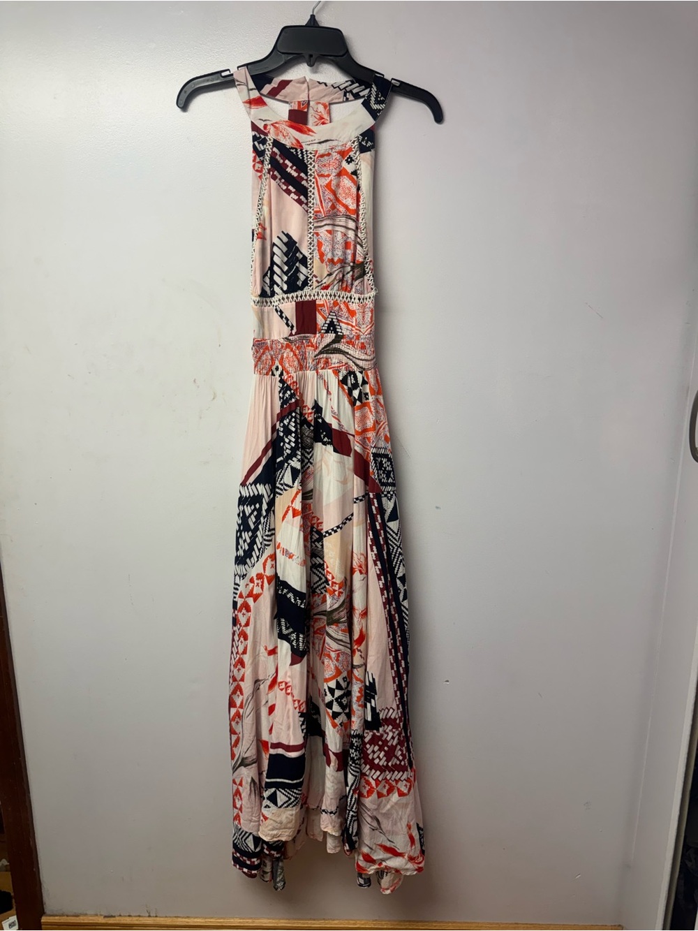 Abel The Label Open Back Halter Maxi Dress Large Boho Resort Anthropologie B6 - Picture 5 of 16